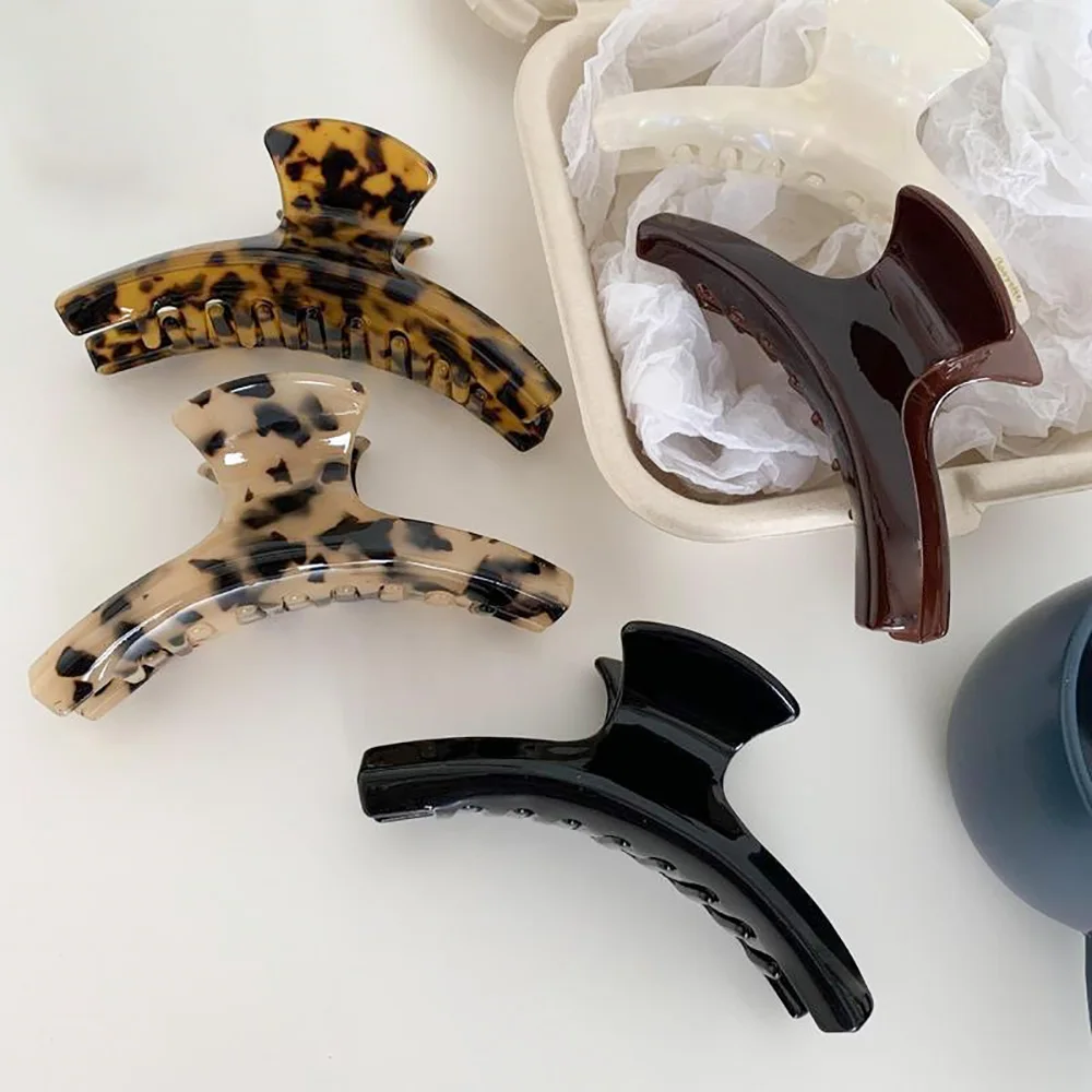 

Tortoiseshell Acetate Hair Claws Clips Women Large Crab Hair Barrettes Clamps Leopard Ponytail Holder Hair Accessories Fashion