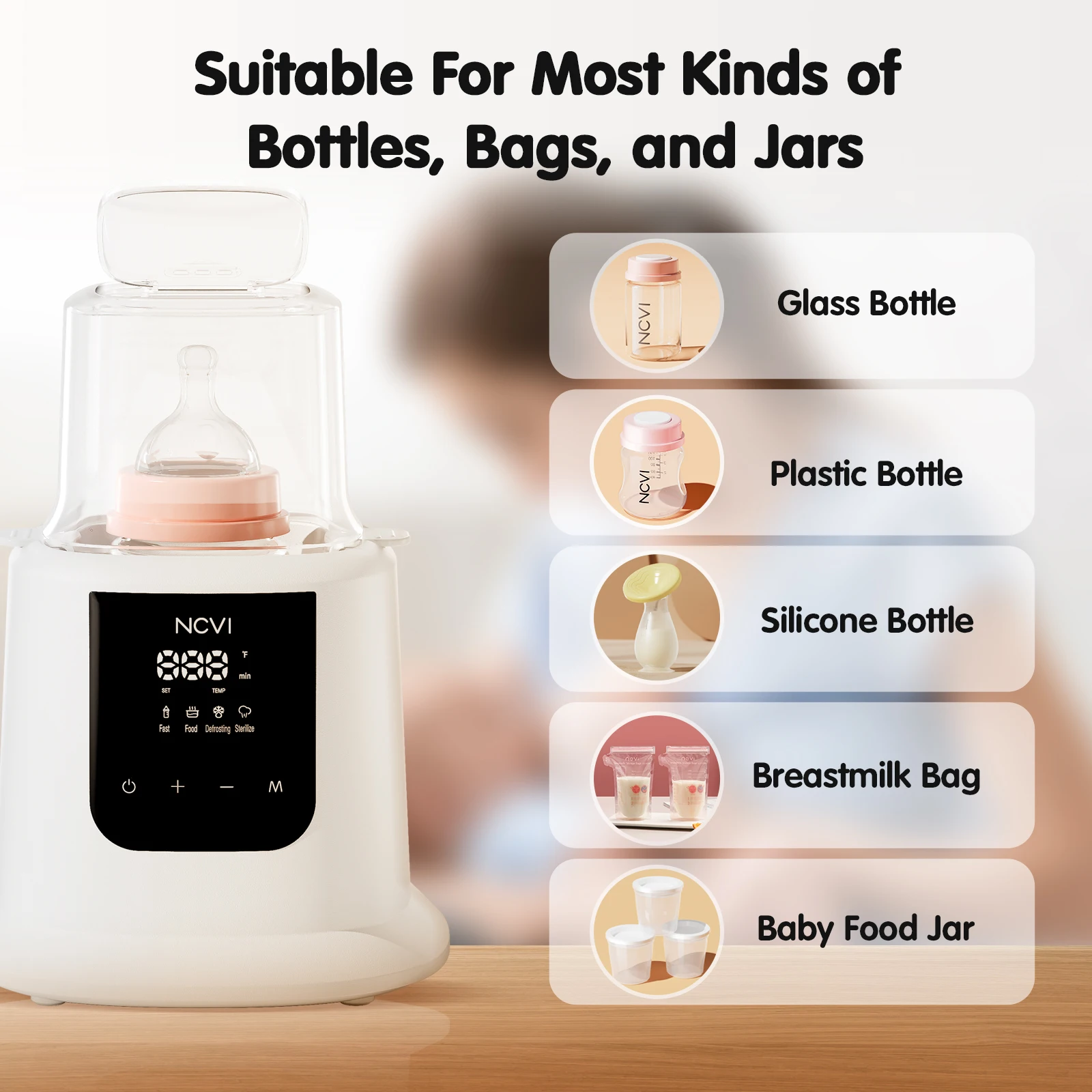 NCVI Baby Bottle Warmer, Milk Fast Heating u0026 Defrosting Food Heater and  Steam Sterilizer with LCD Display,Timer _ - AliExpress Mobile