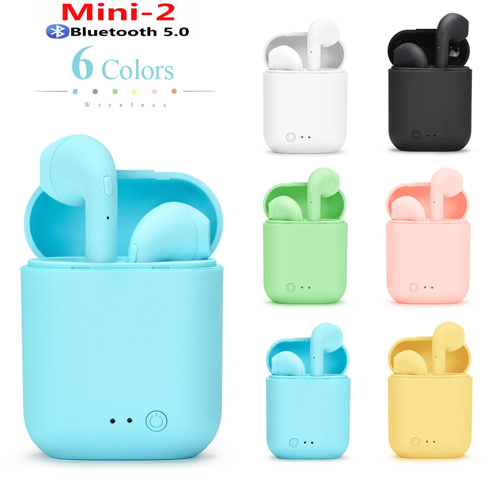 

Mini-2 TWS Bluetooth 5.0 Headset Wireless Earphones With Mic Charging Box Mini Earbuds Sports Headphones New i7s PK i12 i14 i9