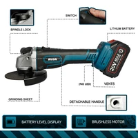 WOSAI MT Series M14 Brushless Angle Grinder 20V Lithium-Ion Battery Machine Cutting Cordless Electric Angle Grinder Power Tools 2