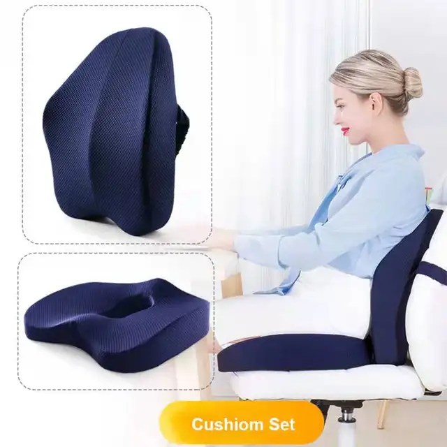 Ortopédica Memória Espuma Almofada Do Assento, Suporte Cintura Voltar  Travesseiro, Assento de carro, Hip Massagem Pad Conjuntos, Cóccix Cadeira  De Escritório - AliExpress