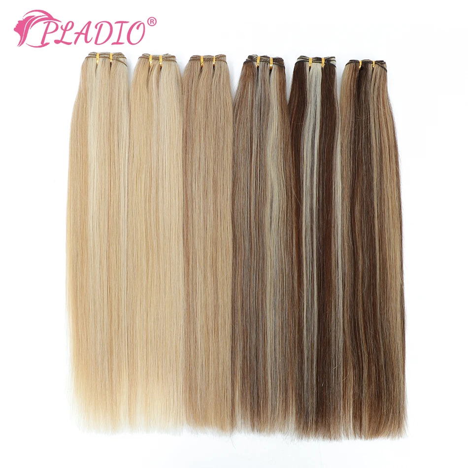 

Balayage Straight Human Hair Weft Brazilian Remy Human Hair Bundles Sew In Weft Extensions Straight 12-26 Inch Natural Color