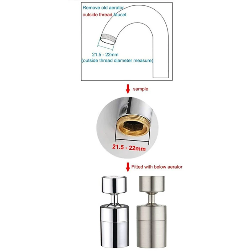 Faucet Aerators Head faucet aerator Anti Splash Filter Faucet 22mm Movable Kitchen Tap Water Saving Nozzle Sprayer 3-Colors 1PC
