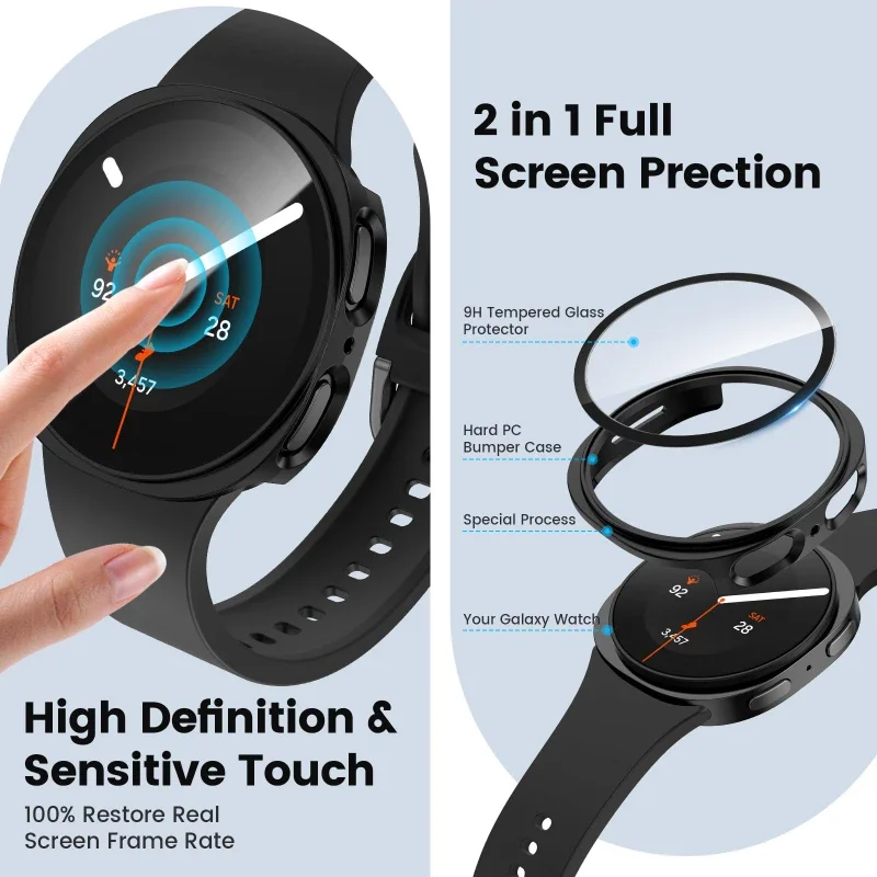 All-Coverage Tempered Glass Screen Protector Case