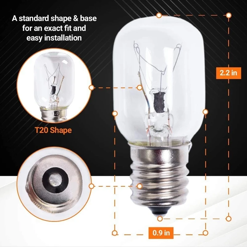 Microwave Light Bulb 40W E17 125V Replacement Part-Exact Fit For Whirlpool Microwaves And The Lava Lamps-Pack Of 3