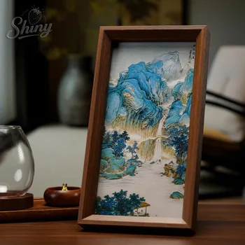 Pittura di paesaggio cinese, pittura di paesaggio in stile cinese, cornice per calligrafia, espositore, decorazione per scrivania, regalo