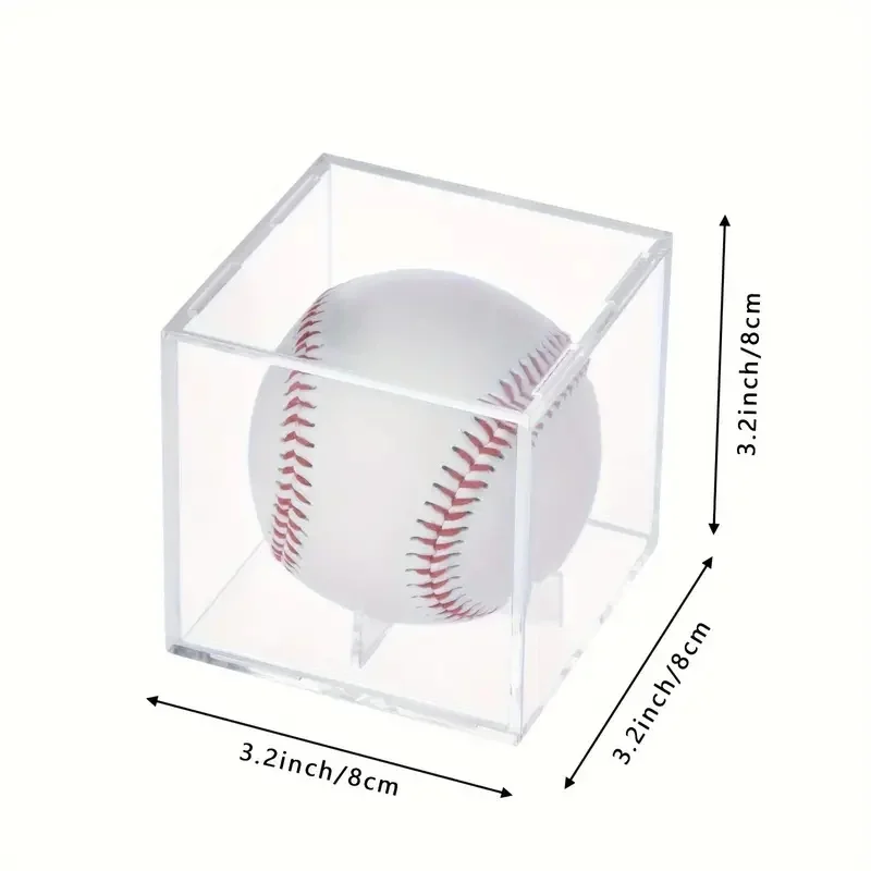 6er-Pack Baseball-Vitrine, Baseball-Aufbewahrungsbox aus Acryl, signierter, durchsichtiger Baseball-Vitrinenwürfel, Baseball-Vitrine