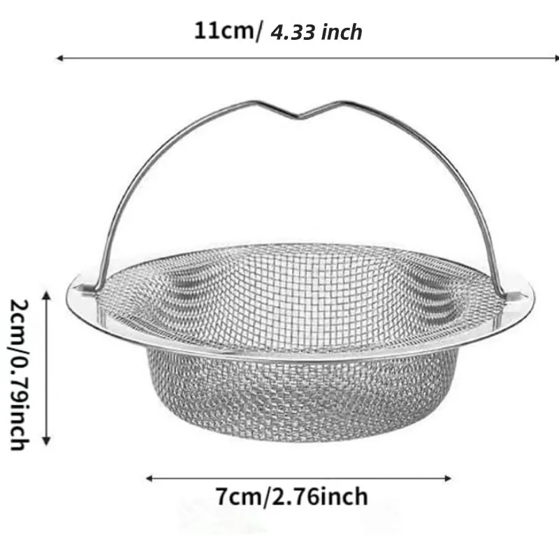 Kitchen Sink Filter Stainless Steel Sink Garbage Food Residue/Hair Catcher 4.5 Inch Diameter