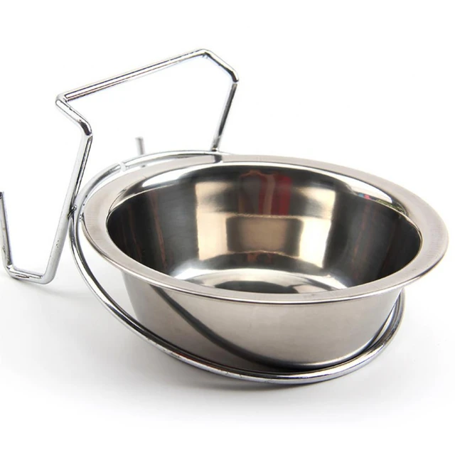 Stainless Steel Dog Pet Bowl Cage Crate Hanging Food Dish Water Feeder with  Hook nice - AliExpress