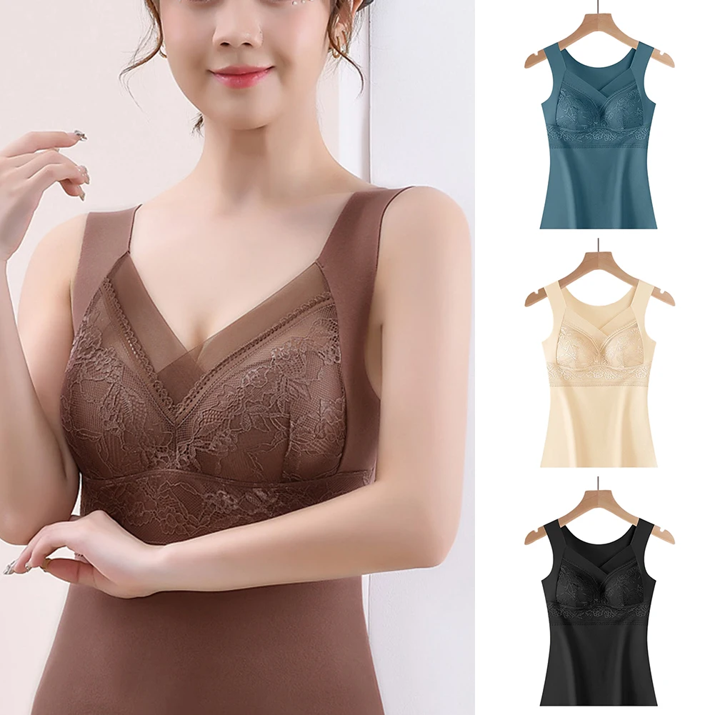 

2023 Women's Winter Thermal Underwear Tops Seamless Autumn Shirts Sleeveless Vest Warm Female Undershirt Female Bottoming Shirt