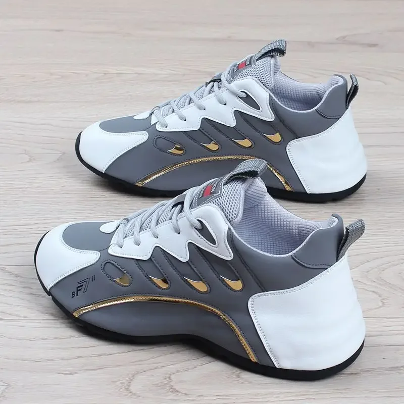 Women's Breathable Leather Fashion Trainers Comfortable Running_voghion.com