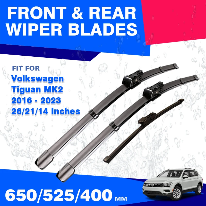 Front Rear Wiper Blades For Volkswagen VW Tiguan MK2 2017 2023 Allspace