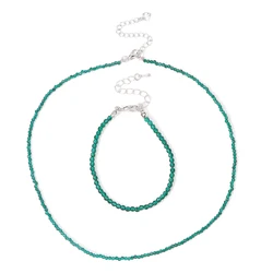 Elegant Natural Stone Bead Jewelry Set featuring Lapis Lazuli, Turquoise, and Amethyst (No.4 Green Stone)