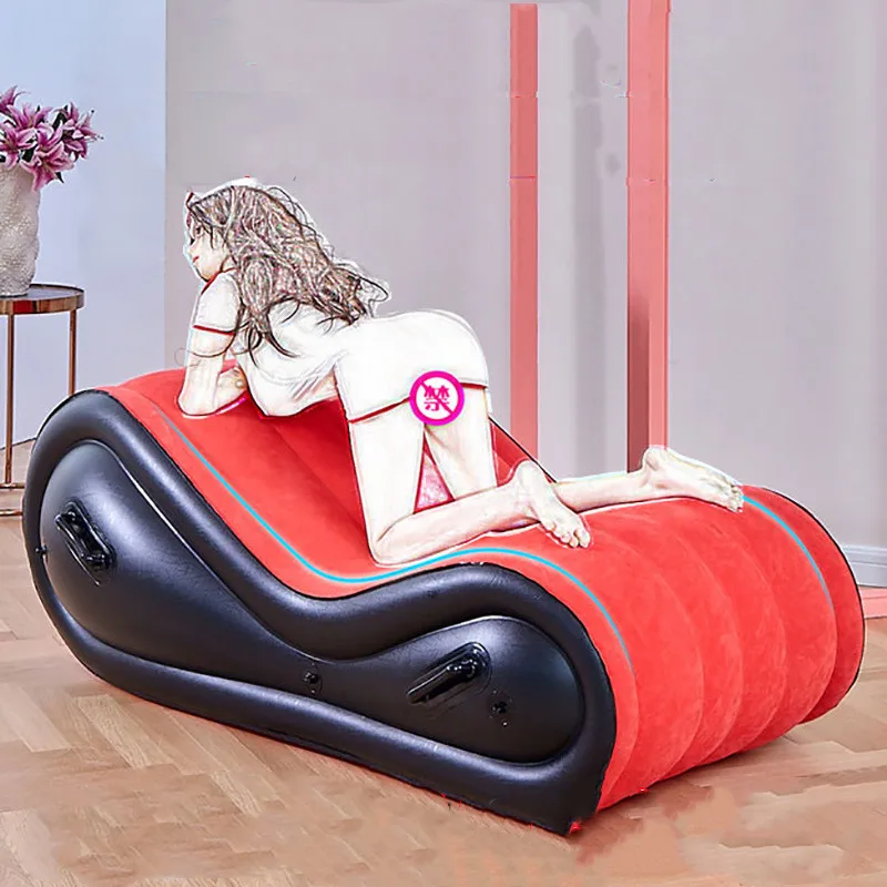 Inflatable Multi-function Sex Sofa Flocking Furniture Bed Chair Foldable Portable Lovers Pose Stimulating Sex Toys
