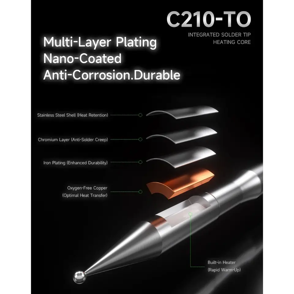 MECHANIC C210-TO Soldering Iron TIPS Welding Tips Integrated Soldering Iron Tip SMD Head for C210 Series Solder Station image 5