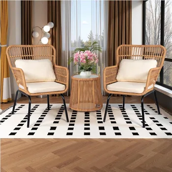 3-Piece Wicker Bistro Patio Set 1