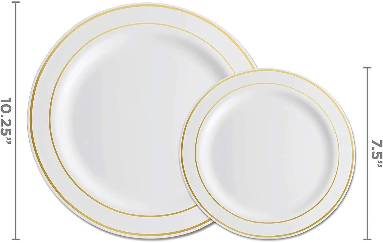 700 Piece Gold Dinnerware Set-200 Gold Rim Plates -300 Silverware 100 Plastic Cups 100 Linen Like Paper
