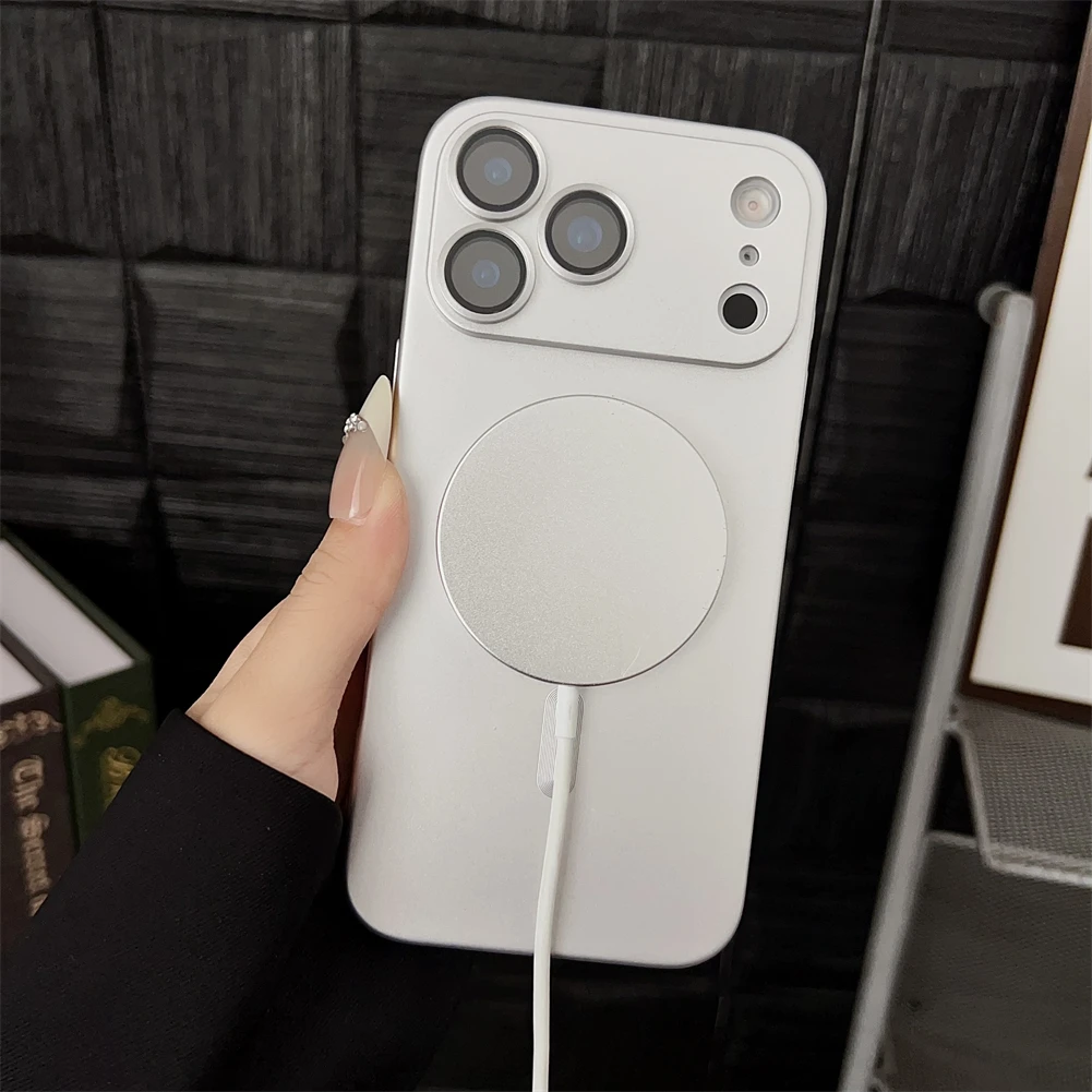 Magsafe Magnetic Wireless Charging Case with Silicone Glass Lens Protection