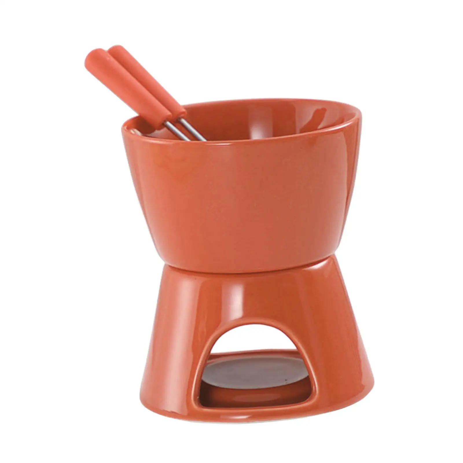 Fondue Pot Set 300ml Tea Light Porcelain Melting Pot for Candy Snack Tapas