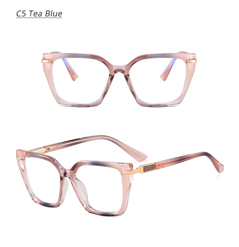 Ralferty 2025, hochwertige TR90-Brillengestelle für Damen, Anti-Blau, Computerbrille, Farbverlaufsrahmen, quadratische Optikrahmen in Nullqualität – Detail 12
