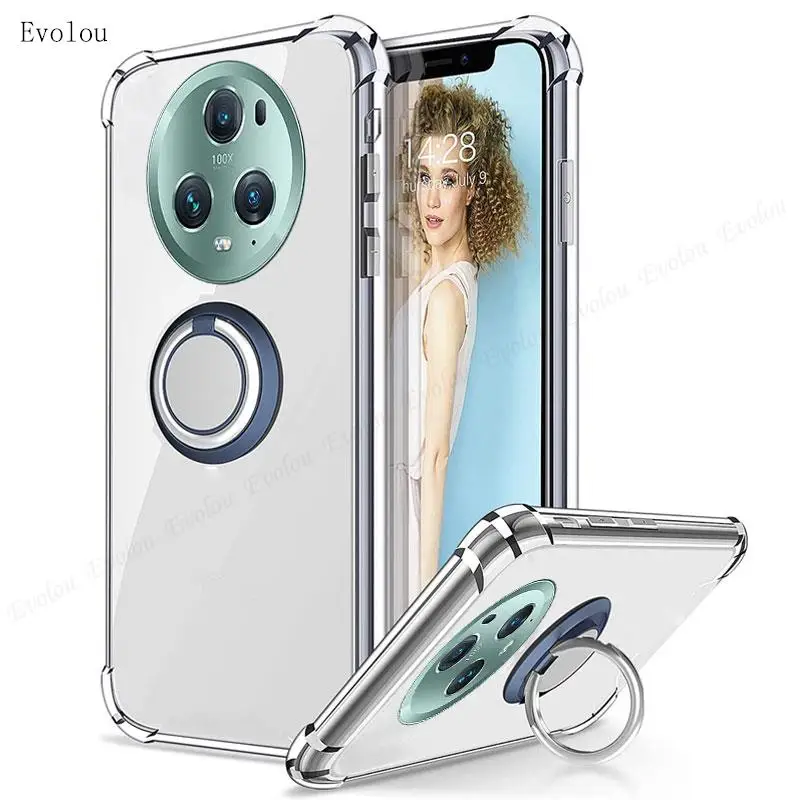 Magnetic Ring Holder Shockproof Transparent Silicone Case