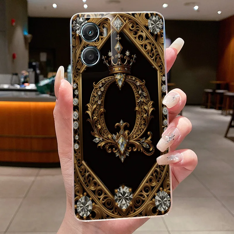 Retro Initial Letter Couple Phone Case - Transparent Soft Silicone Cover, New Fashion Design