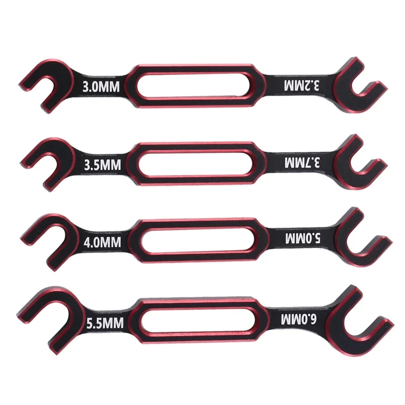 더블 엔드 범용 스패너 턴버클 렌치, RC카 Traxxas Axial SCX10,1, 3-3.2 3.5-3.7 4-5 5.5-6mm, 4 개