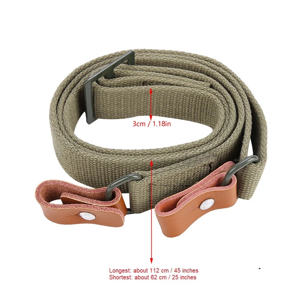 Outdoor Hunting Rifle Sling Rope With Cowhide Gun Rope Technique Adjustable Nylon Fan Seat Belt Double-point Lanyard 6