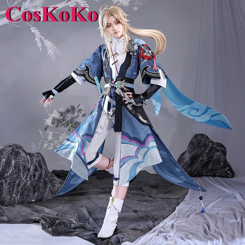 

CosKoKo Yanqing Cosplay Anime Game Honkai: Star Rail Costume Fashion Handsome Combat Uniform Men Halloween Role Play Clothing
