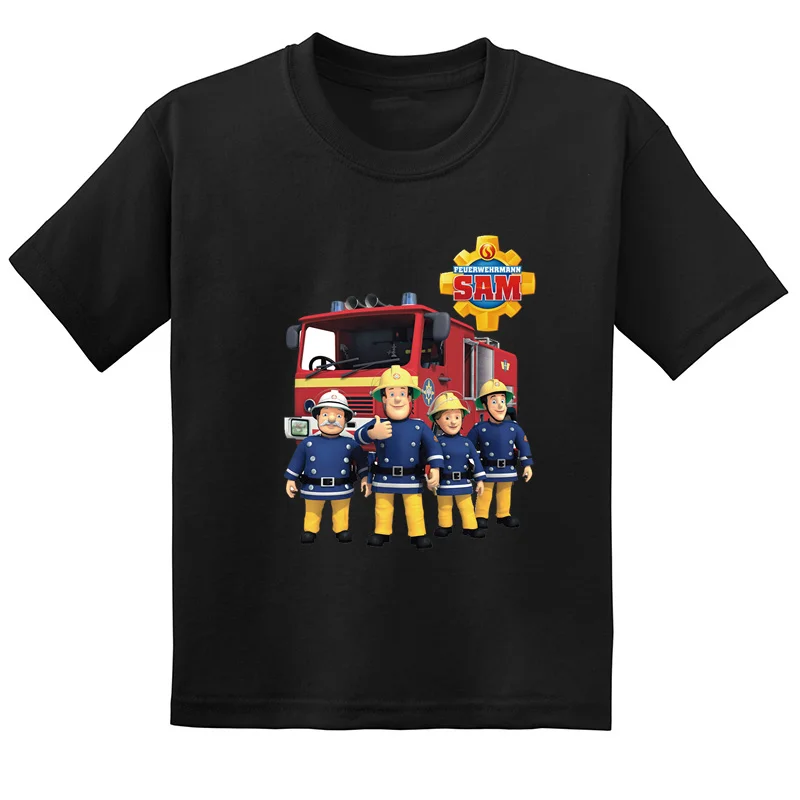 

Забавная детская футболка с принтом Сэм и пожарного из мультфильма, повседневная детская одежда, летняя хлопковая футболка с коротким рукавом для маленьких мальчиков и девочек