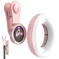 2023 Mobile Phone Fill Light 15X Macro Lens Portable Selfie LED Ring Flash Light Phone Selfie Lamp Ring Clip Light Drop Shipping