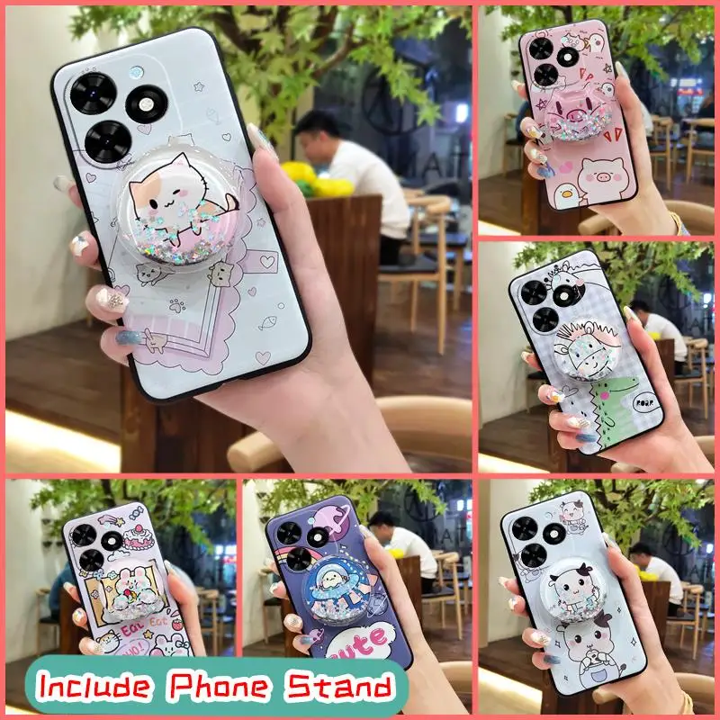 Фото ТПУ телефон с откидной подставкой для Tecno Spark Go 2024/BG6/POP8 Блестящий Защитный модный дизайн №1