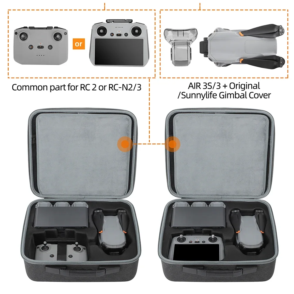 For DJI AIR 3S Organizer Bag For DJI AIR 3S/AIR 3 Carry Crossbody Bag 3S Fuselage Remote Control Accessory