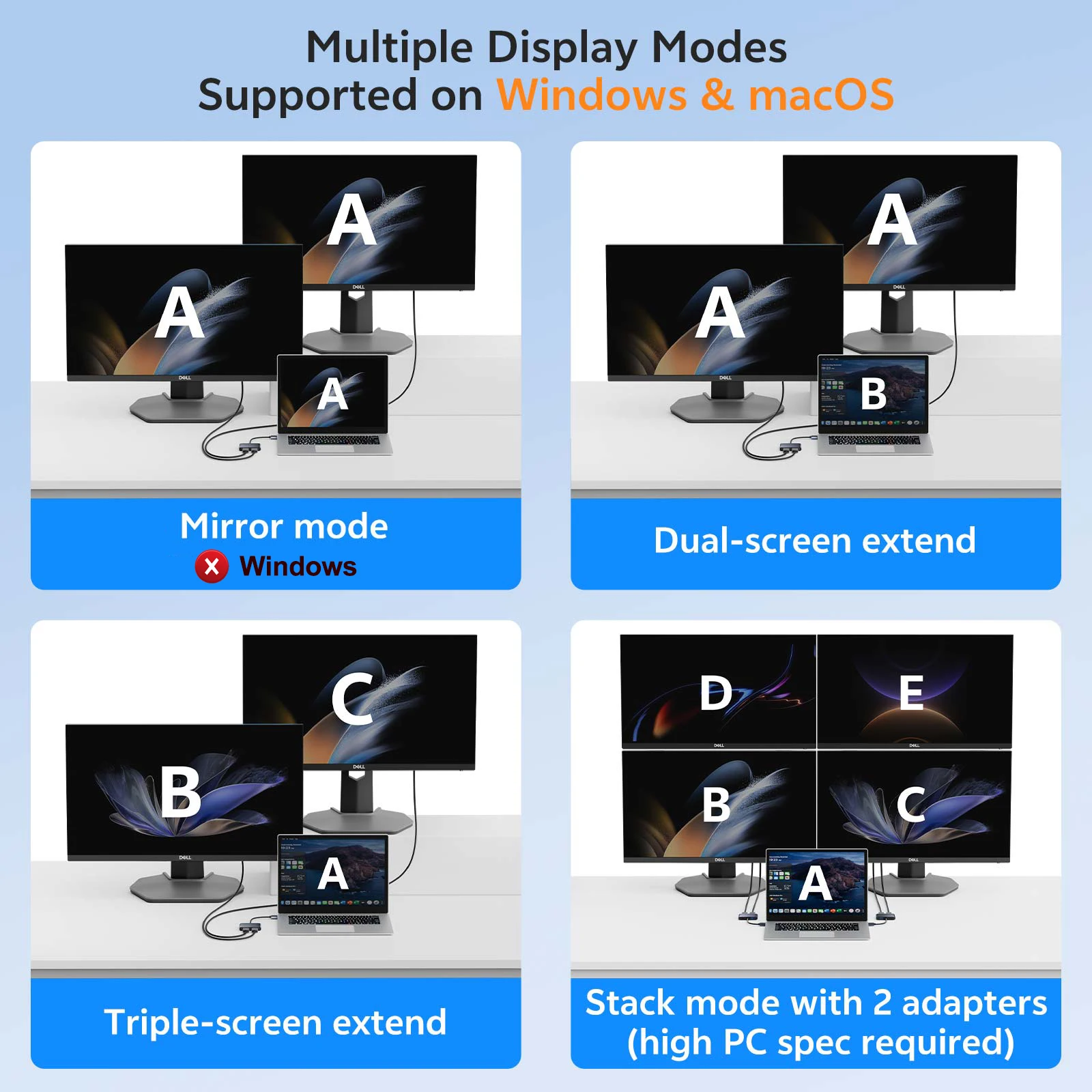 USB to Dual HDMI 1080P Adapter - High-Performance Display Expansion