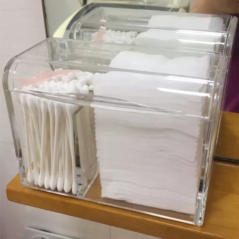 Dustproof Makeup Cotton Pads Organizer Plastic Cosmetic Swabs Storage Containers With Lid Waterproof Transparent Makeup Holder 6