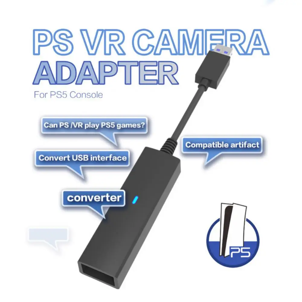 

For PS5 VR Cable Adapter USB3.0 Game Console Mini Camera Connector Fun Play Parts Converter Accessories