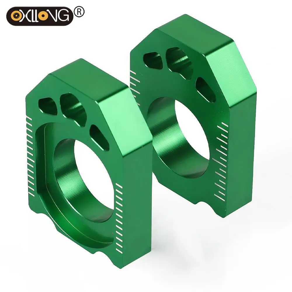 

KX250F KXF 250 2004-2016 KX450F KXF 450 2006-2016 KLX450R Axle Block Chain Adjuster CNC Green For KAWASAKI KX125 250 2003-2008