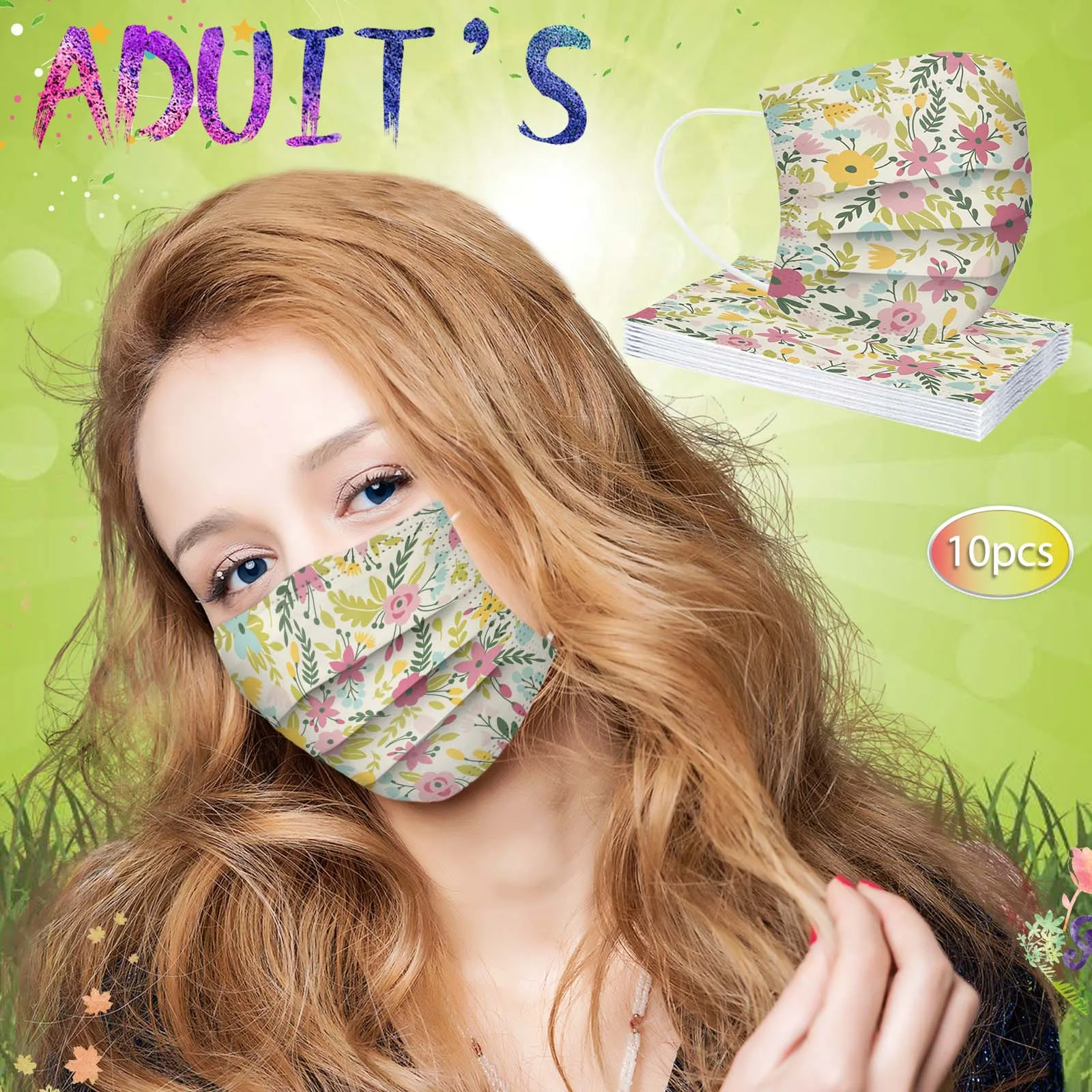 【قناع للكبار】أغطية وجه عصرية مكونة من 50 قطعة - حم...