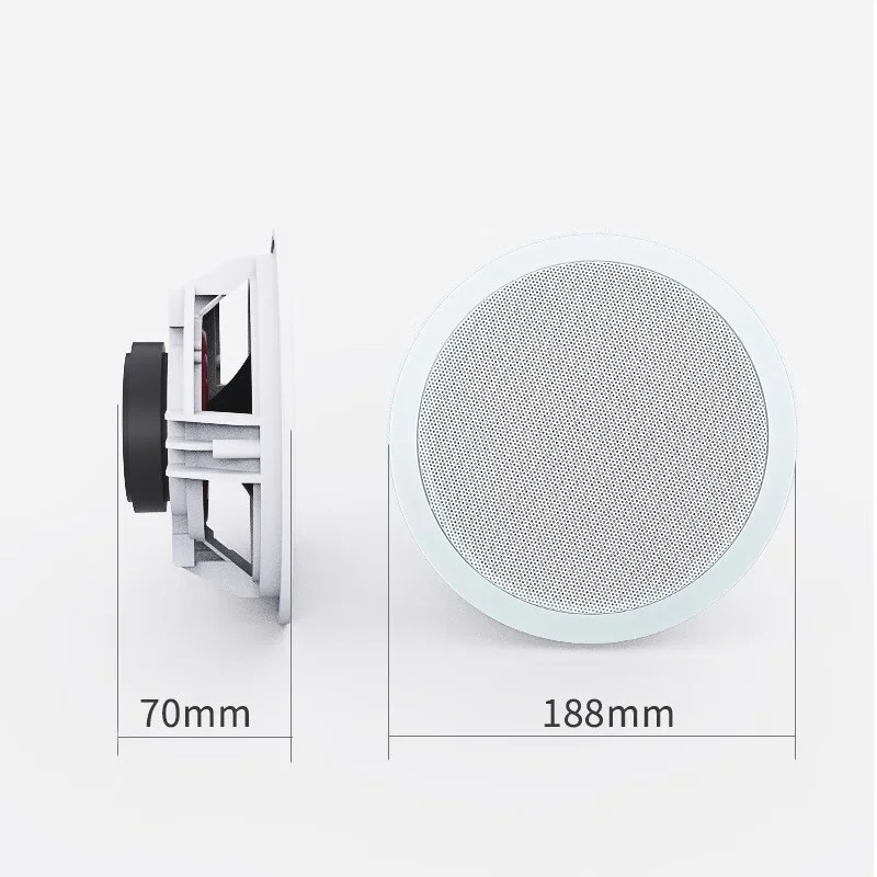 Hifi Smart Home Theatre Ceiling Speaker 20W Metal Grill Ceiling System High Quality Frameless BT5.0 Wireless Bluetooth Speakers