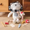 Baby Simulation Doctor Toy Wooden 3D Medical Box Montessori Stethoscope Thermometer Play House Toy Educational Toy Children Gift 5