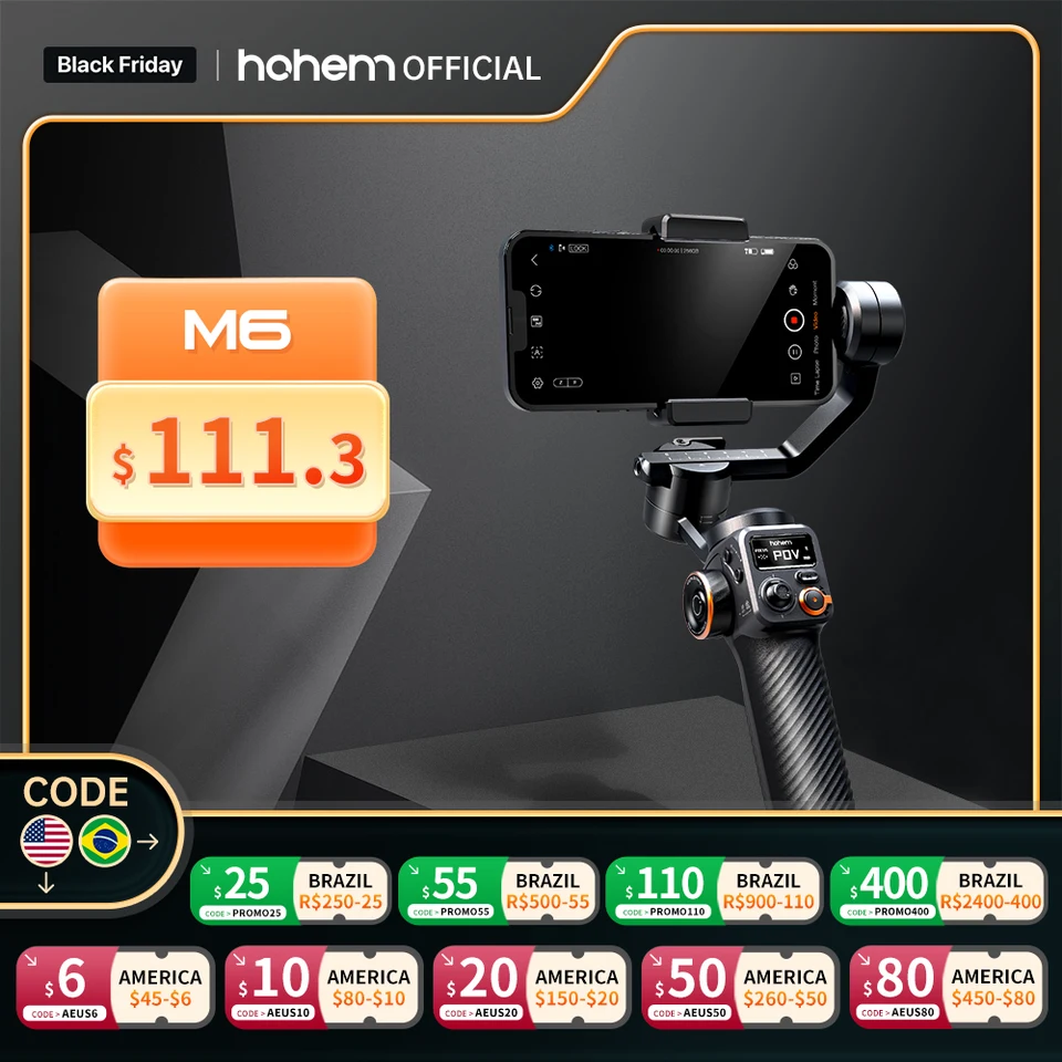 Hohem M6 スマホスタビライザー Hohem iSteady M6 – AI Tracking Gimbal for Android & iPhone