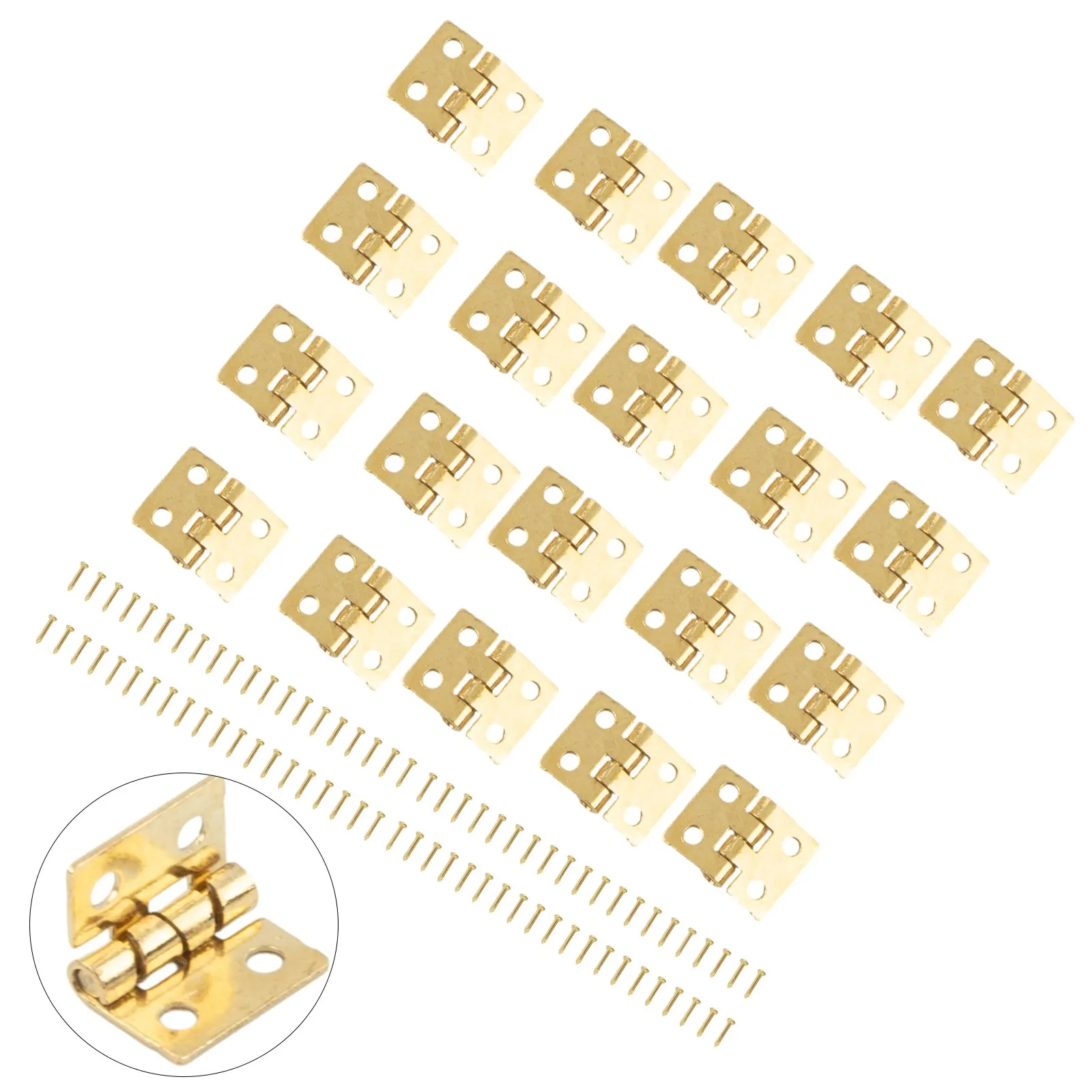 Description Picture 6 of item20pcs Mini Brass Hinge For Small Craft Door Box Accessories Gold 8*10mm For Jewelry Boxes Miniature Cabinet Furniture Fittings