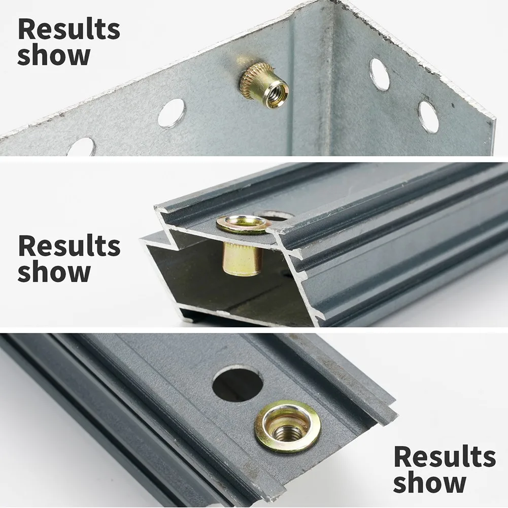 Nuts Riveter Tool Mandrel Hand Rivet Nut Gun Head Iron Galvanized Aluminum Alloy Stainlesssteel Nut M3 M4 M5 M6 M8 M10 36Pcs rivet gun,rivet nut tool,rivet gun set