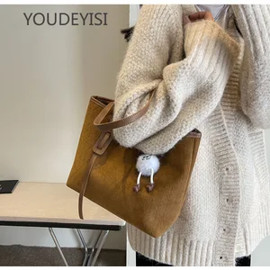 YOUDEYISI Woolen Underarm Bag: Women's Bag, Light Luxury, Large Capacity, New Tote Portable Shoulder Bag