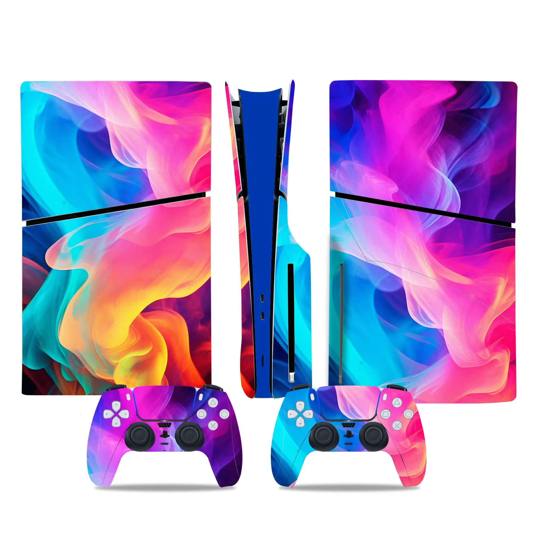 Per Ps5 Slim Disc Skin Sticker Decalcomania Cover Per Console E 2 Controller Nuovo Vinile Ps5 Slim Disk Skin