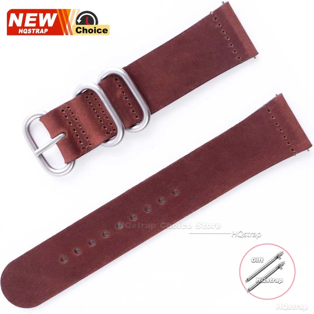 Universal Genuine Leather Quick Release Retro Watch Strap - Soft and Stylish Wristband
