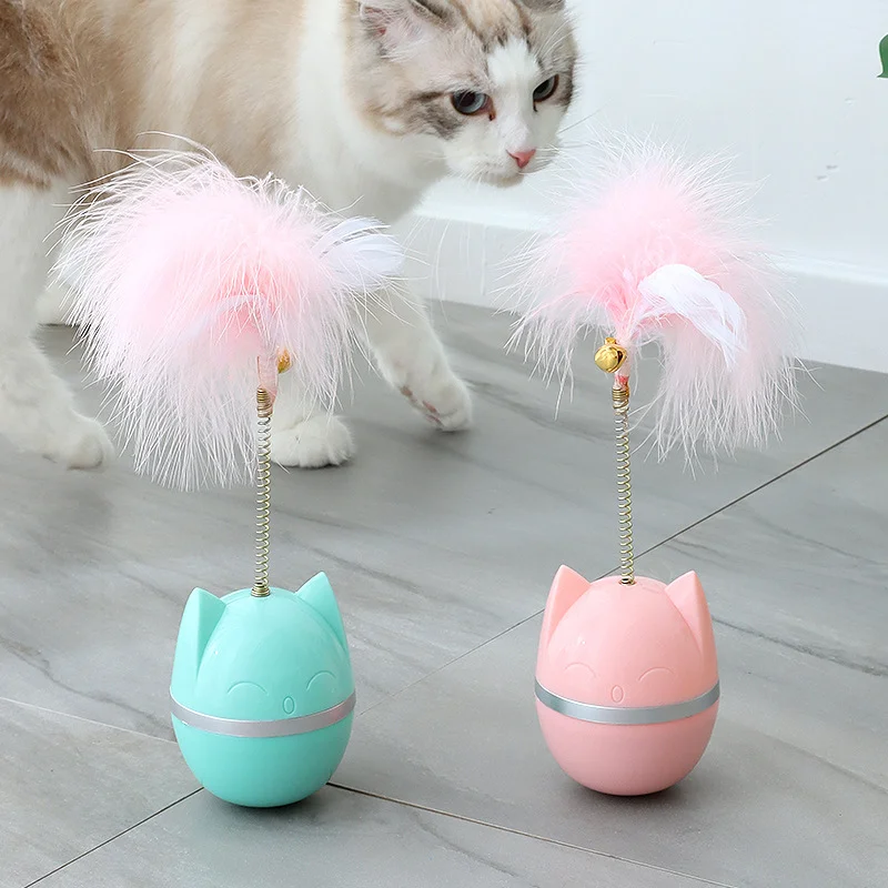 Cats Tumbler Toys Interactive Teaser Feather Cat Toy Accessories Pet