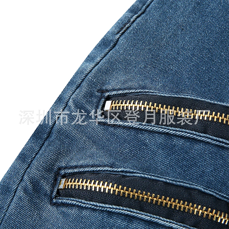 Spring And Fall Daily Casual Pants 4 Colors Skinny Stretch Jeans Motorcycle Men Solid Color Jeans Street Men's Clothing 2024