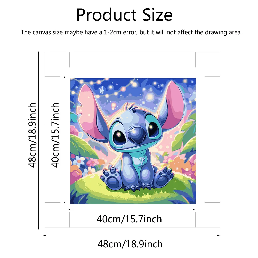 Disney Oil Painting By Numbers Fantasy Lilo Stitch Cartoon Arts And Crafts Paint Creative Hobbies Drawing Handicraft Home Decor 2