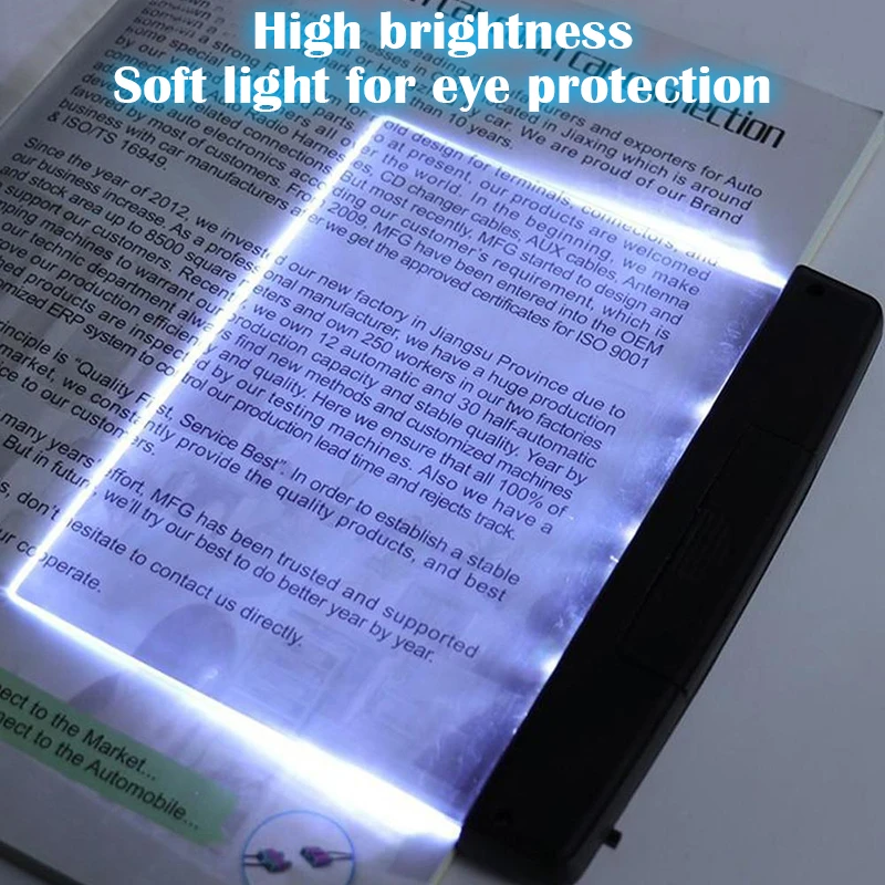 thumbnail image 2 of JOYWEI Book Reading Light, Flat Book Light For Reading In Bed Portable Led Lamp Eye Protection Plate Illuminator Night Owl Accessories Lovers 2 of 11